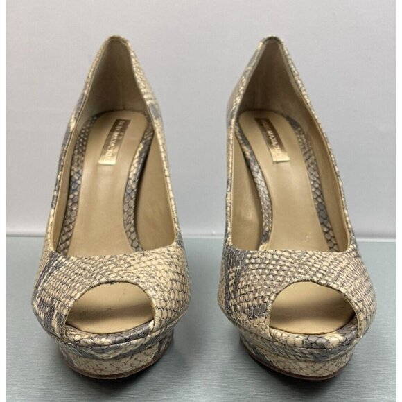 BCBGMaxazria Women's Dahlia 1 Pumps High Heel Snake Embossed Leather 8 B/38 - Picture 15 of 16